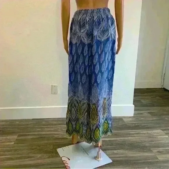 Vintage Havana, Medium, Maxi skirt, blue, yellow - Picture 3 of 7